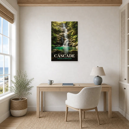 Affiche Cascade – Bassin d'Émeraude dans un bureau - Art Virtuoso