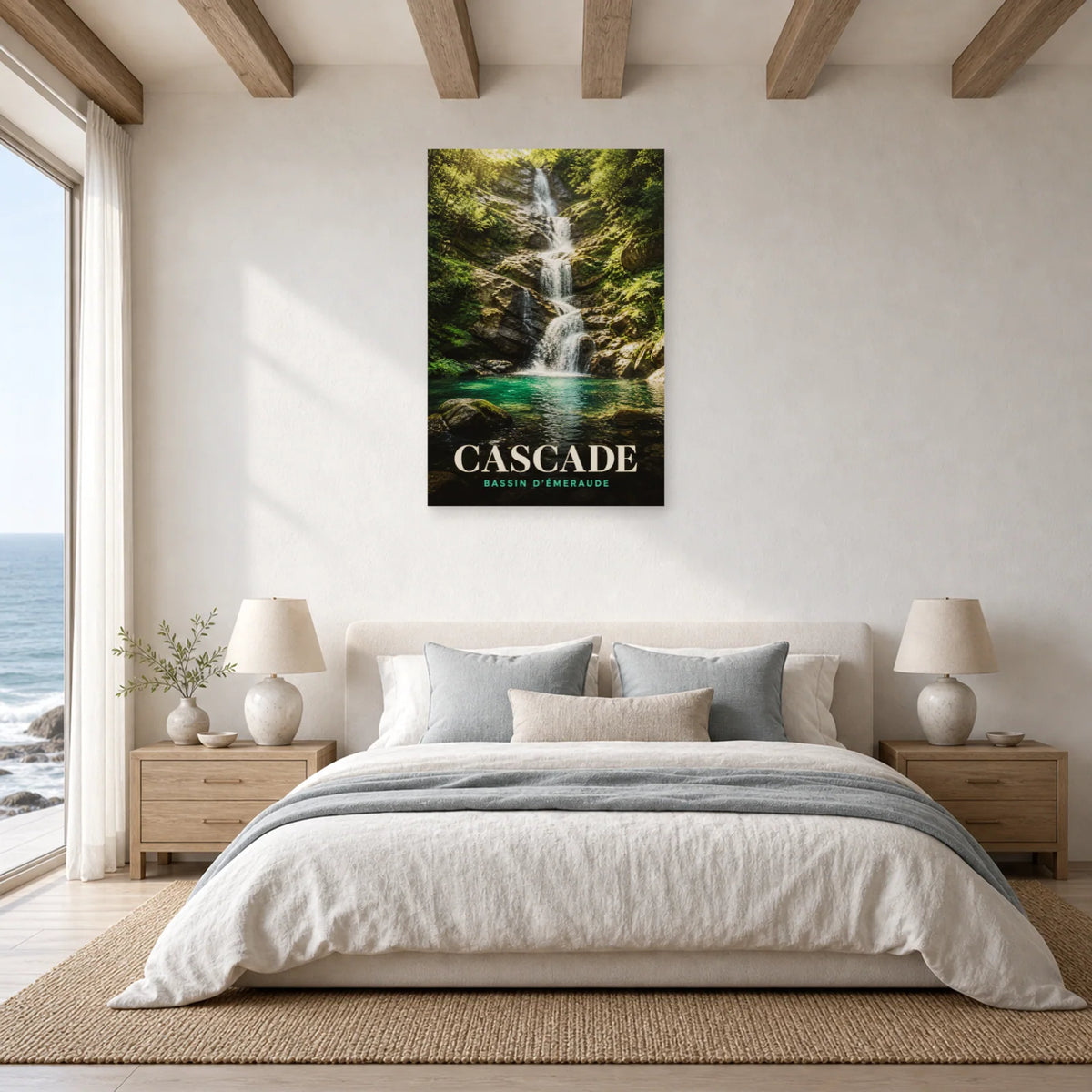 Affiche Cascade – Bassin d'Émeraude dans une chambre - Art Virtuoso