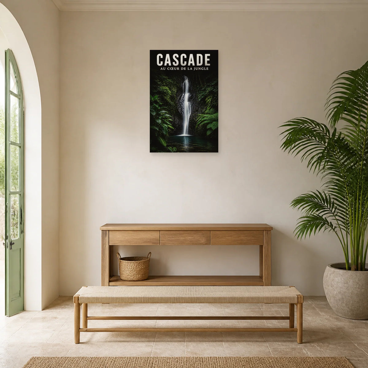 Affiche Cascade – Forêt tropicale dans une entrée ou un couloir - Art Virtuoso