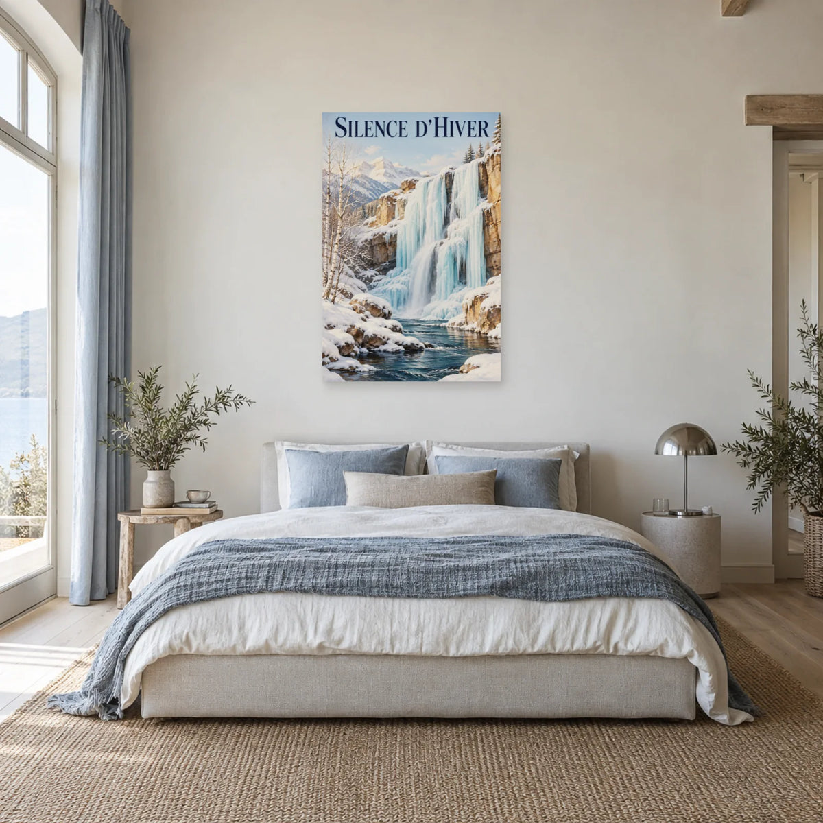 Affiche Cascade de glace – Silence d’hiver dans une chambre - Art Virtuoso