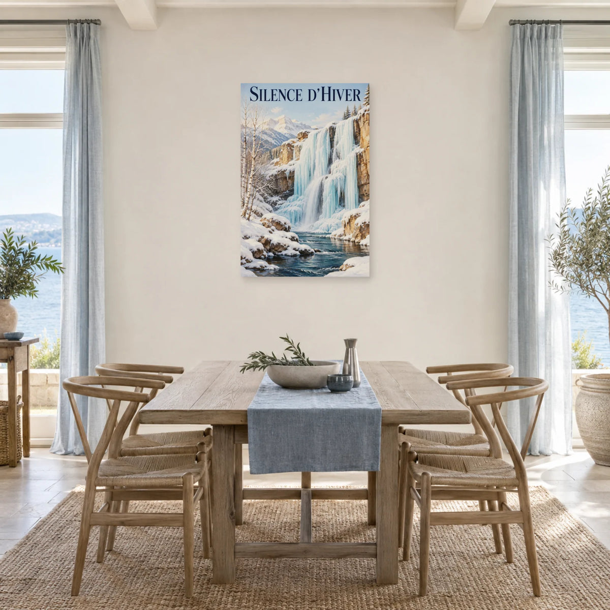 Affiche Cascade de glace – Silence d’hiver dans une salle à manger - Art Virtuoso