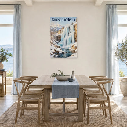 Affiche Cascade de glace – Silence d’hiver dans une salle à manger - Art Virtuoso