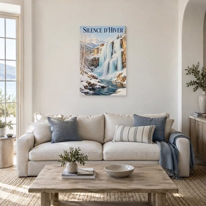 Affiche Cascade de glace – Silence d’hiver dans un salon - Art Virtuoso