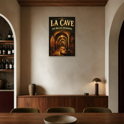 Affiche La cave, les belles réserves dans une salle à manger - Art Virtuoso