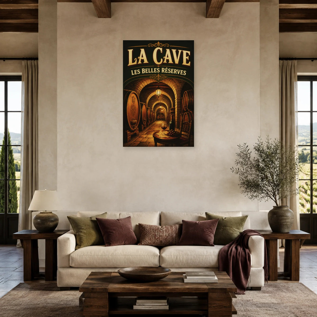Affiche La cave, les belles réserves dans un salon - Art Virtuoso