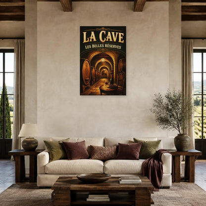 Affiche La cave, les belles réserves dans un salon - Art Virtuoso