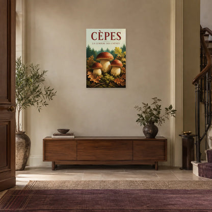 Affiche Cèpes – La lumière des chênes dans une entrée ou un couloir - Art Virtuoso