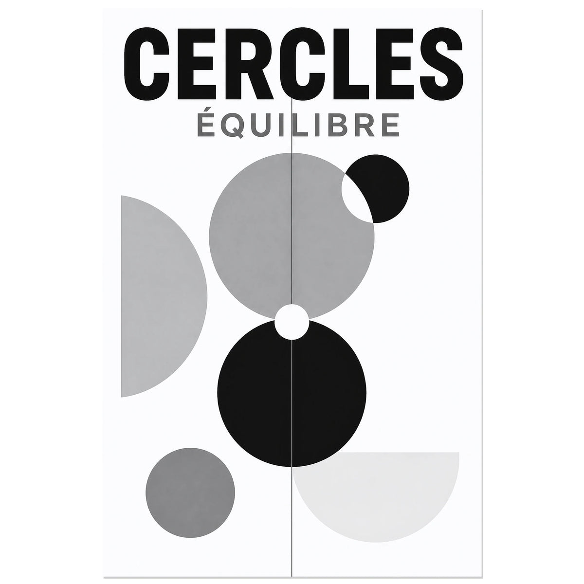 Affiche Cercles – Équilibre, sérigraphie géométrique contemporaine verticale, format 60 × 90 cm