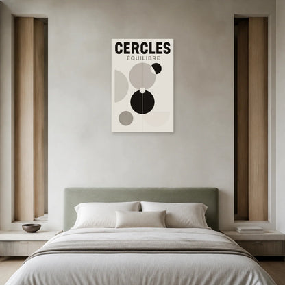 Affiche Cercles – Équilibre dans une chambre - Art Virtuoso