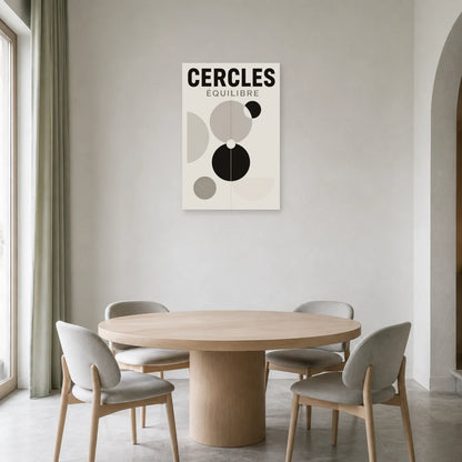 Affiche Cercles – Équilibre dans une salle à manger - Art Virtuoso