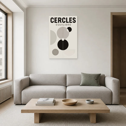 Affiche Cercles – Équilibre dans un salon - Art Virtuoso