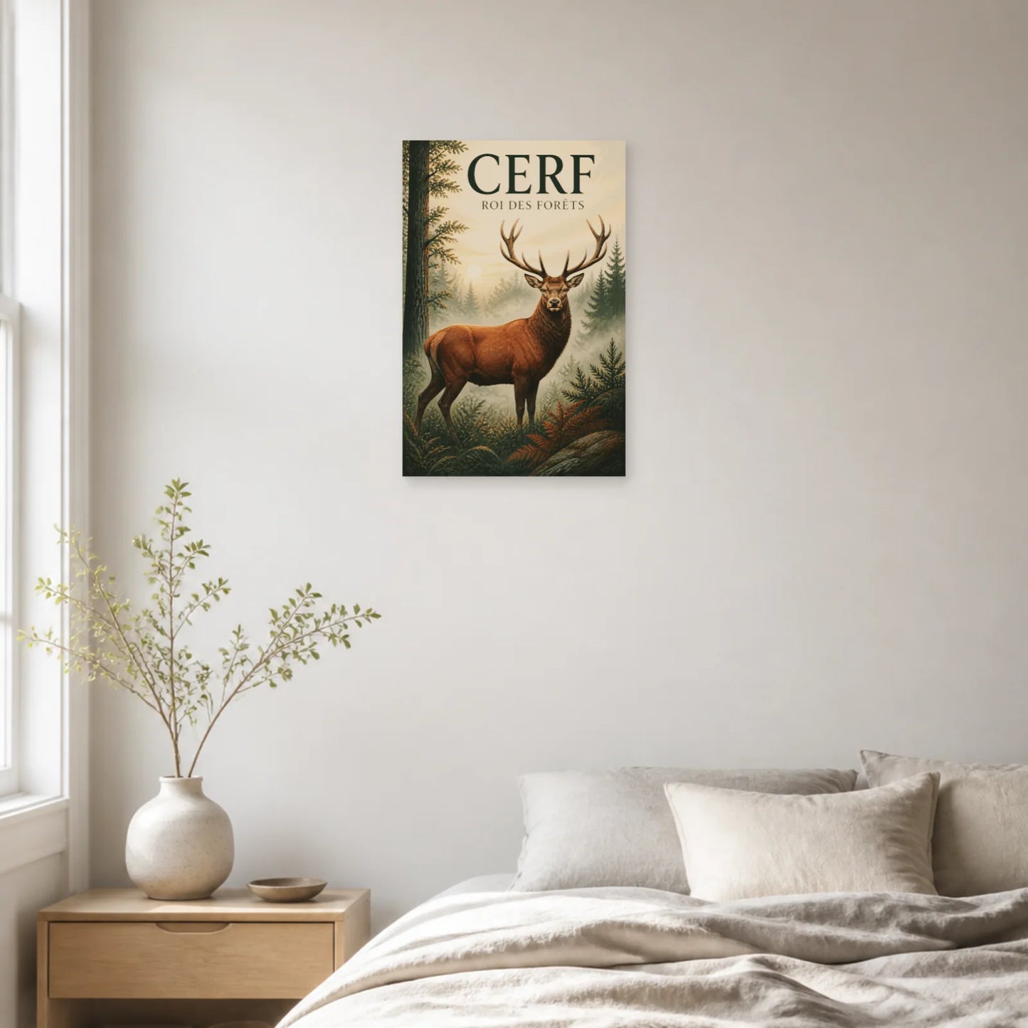 Affiche Cerf – Roi des Forêts dans une chambre - Art Virtuoso