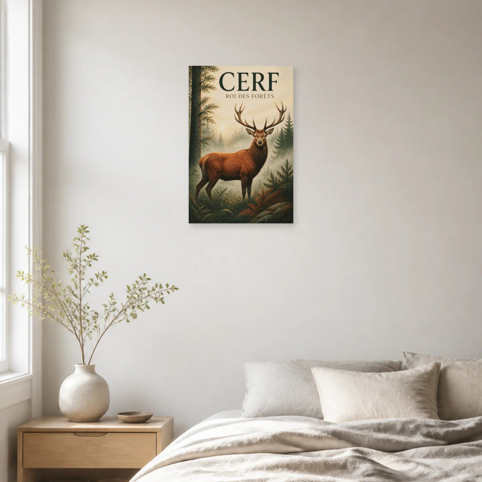 Affiche Cerf – Roi des Forêts dans une chambre - Art Virtuoso