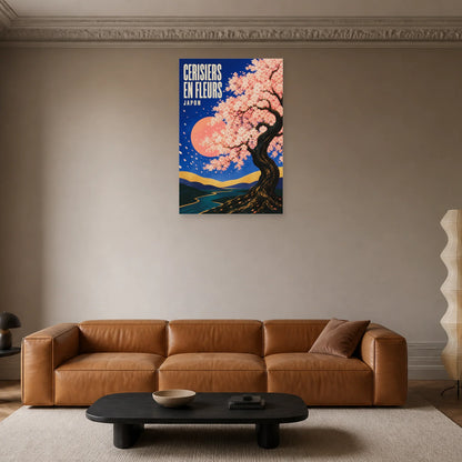 Affiche Cerisiers en Fleurs – Japon dans un salon - Art Virtuoso