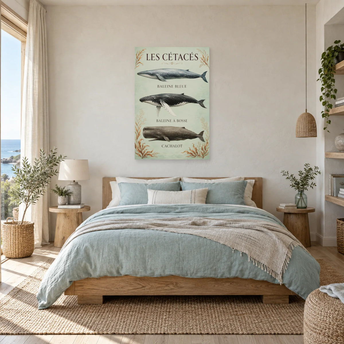 Affiche Cétacés - Trois géants de l’océan dans une chambre - Art Virtuoso
