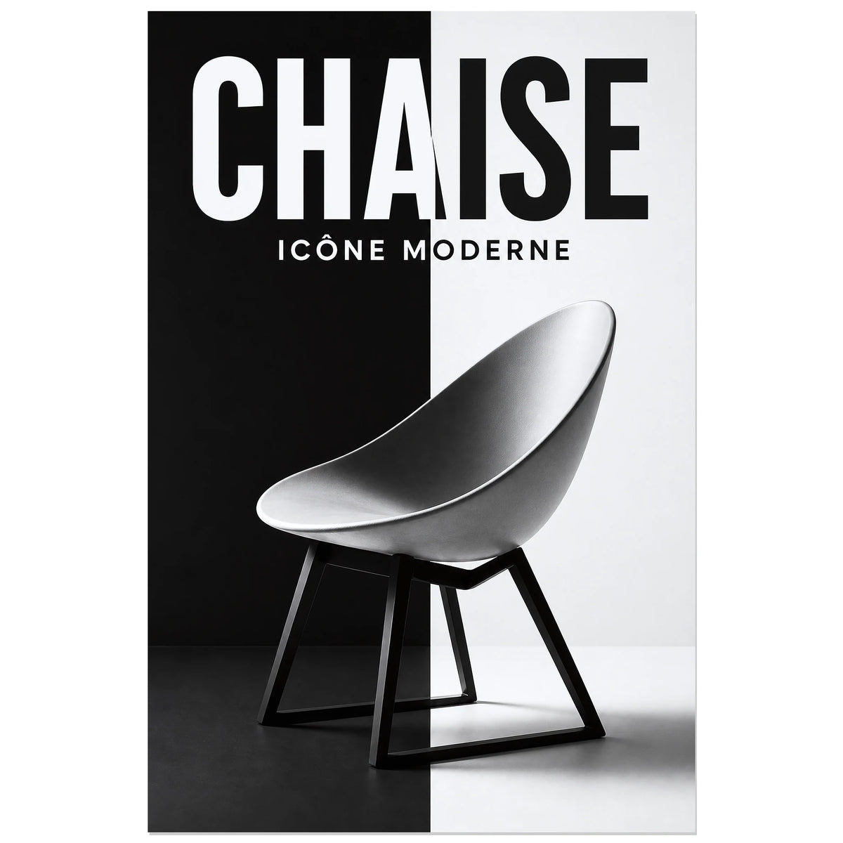 Affiche Chaise – Icône Moderne, photographie de design en studio verticale, format 30 × 45 cm