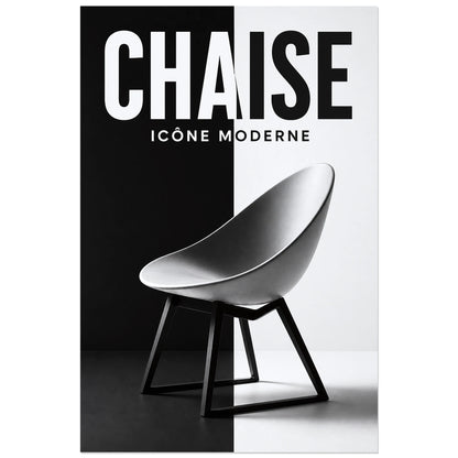 Affiche Chaise – Icône Moderne, photographie de design en studio verticale, format 30 × 45 cm