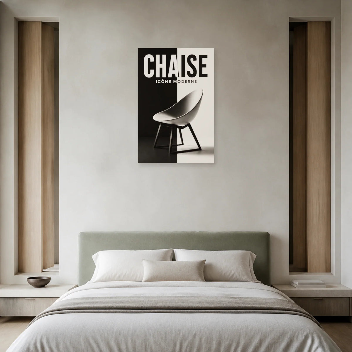 Affiche Chaise – Icône Moderne dans une chambre - Art Virtuoso