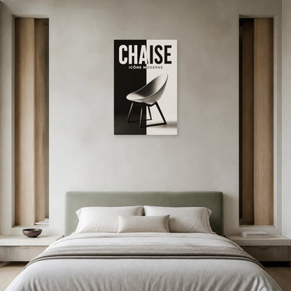 Affiche Chaise – Icône Moderne dans une chambre - Art Virtuoso