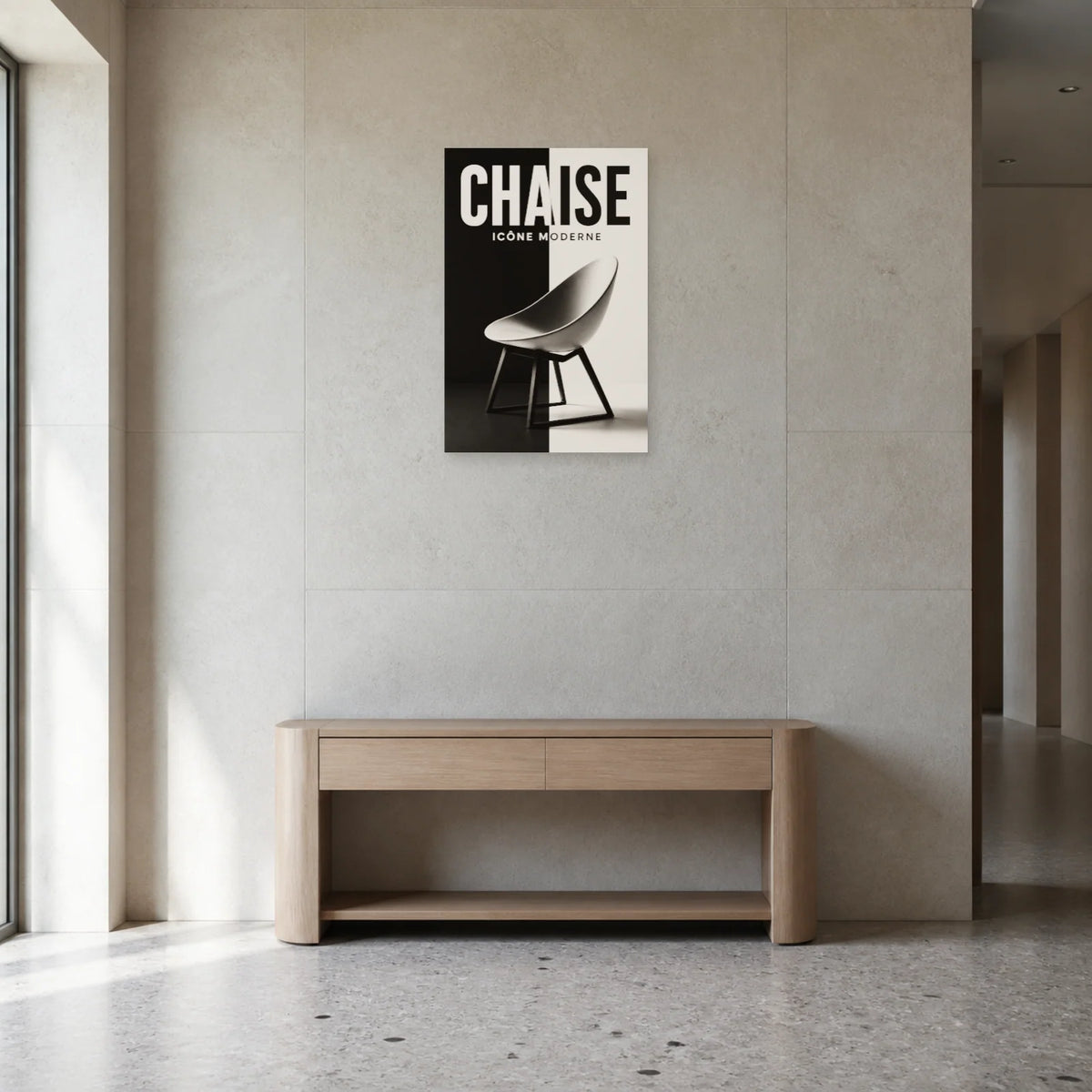 Affiche Chaise – Icône Moderne dans une entrée ou un couloir - Art Virtuoso