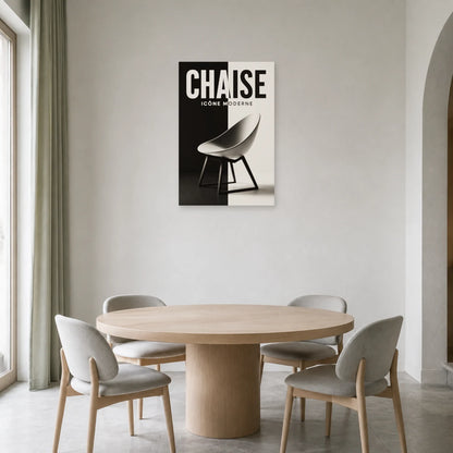 Affiche Chaise – Icône Moderne dans une salle à manger - Art Virtuoso