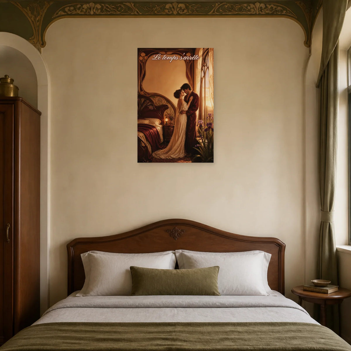 Affiche Le temps s’arrête - Chambre romantique dans une chambre - Art Virtuoso