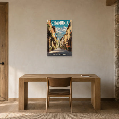 Affiche Chamonix - Ruelle et aiguilles dans un bureau - Art Virtuoso