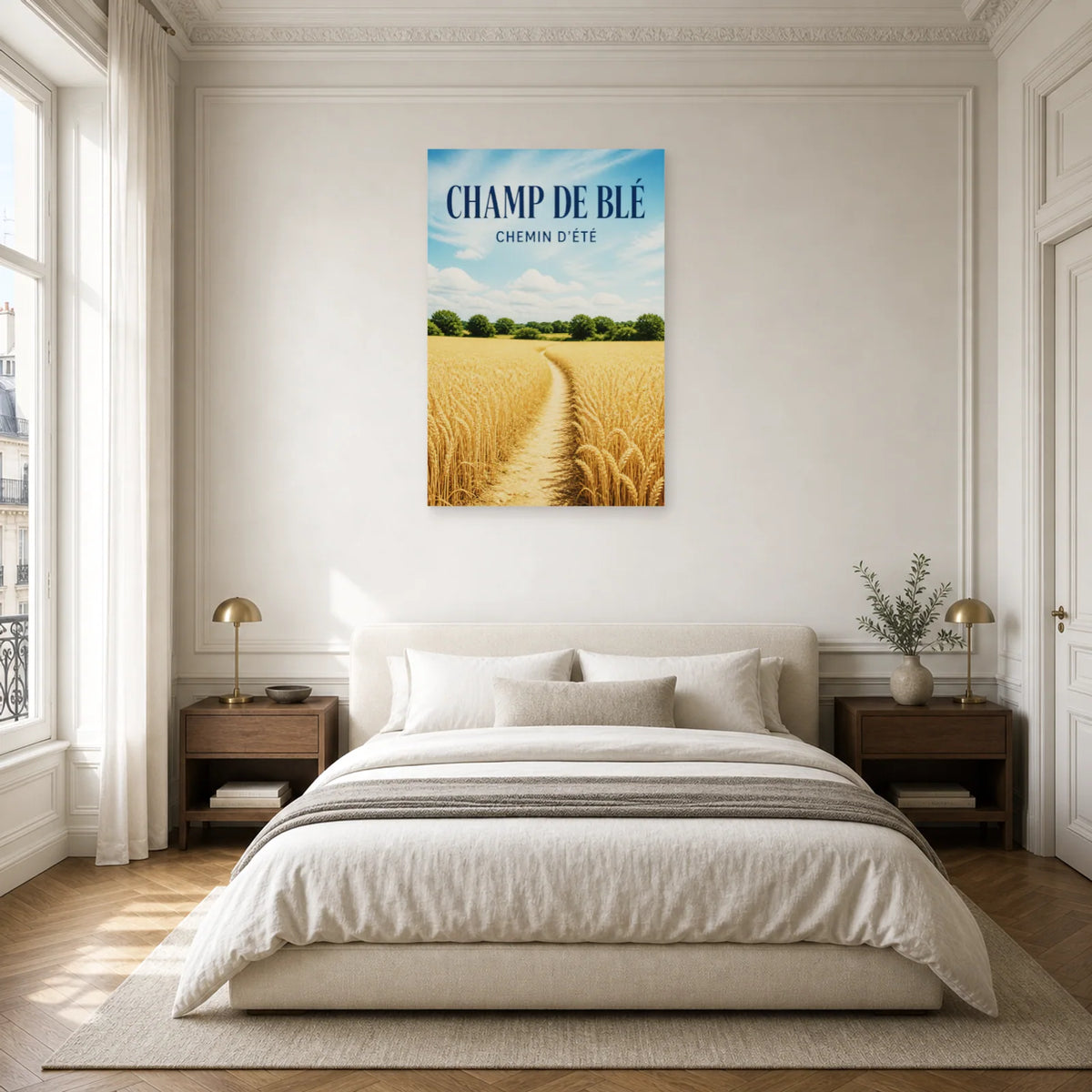 Affiche Champ de blé - Chemin d'été dans une chambre - Art Virtuoso