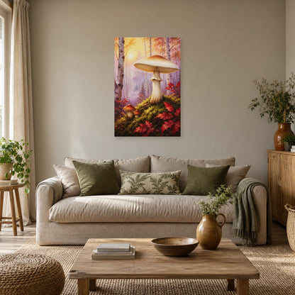 Affiche Champignons – Clairière de brume dans un salon - Art Virtuoso