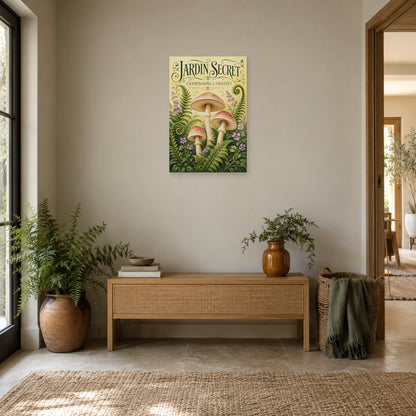Affiche Champignons et fougères – Jardin secret dans une entrée ou un couloir - Art Virtuoso