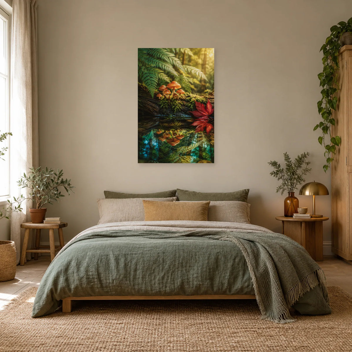 Affiche Champignons – Reflets de mousse dans une chambre - Art Virtuoso