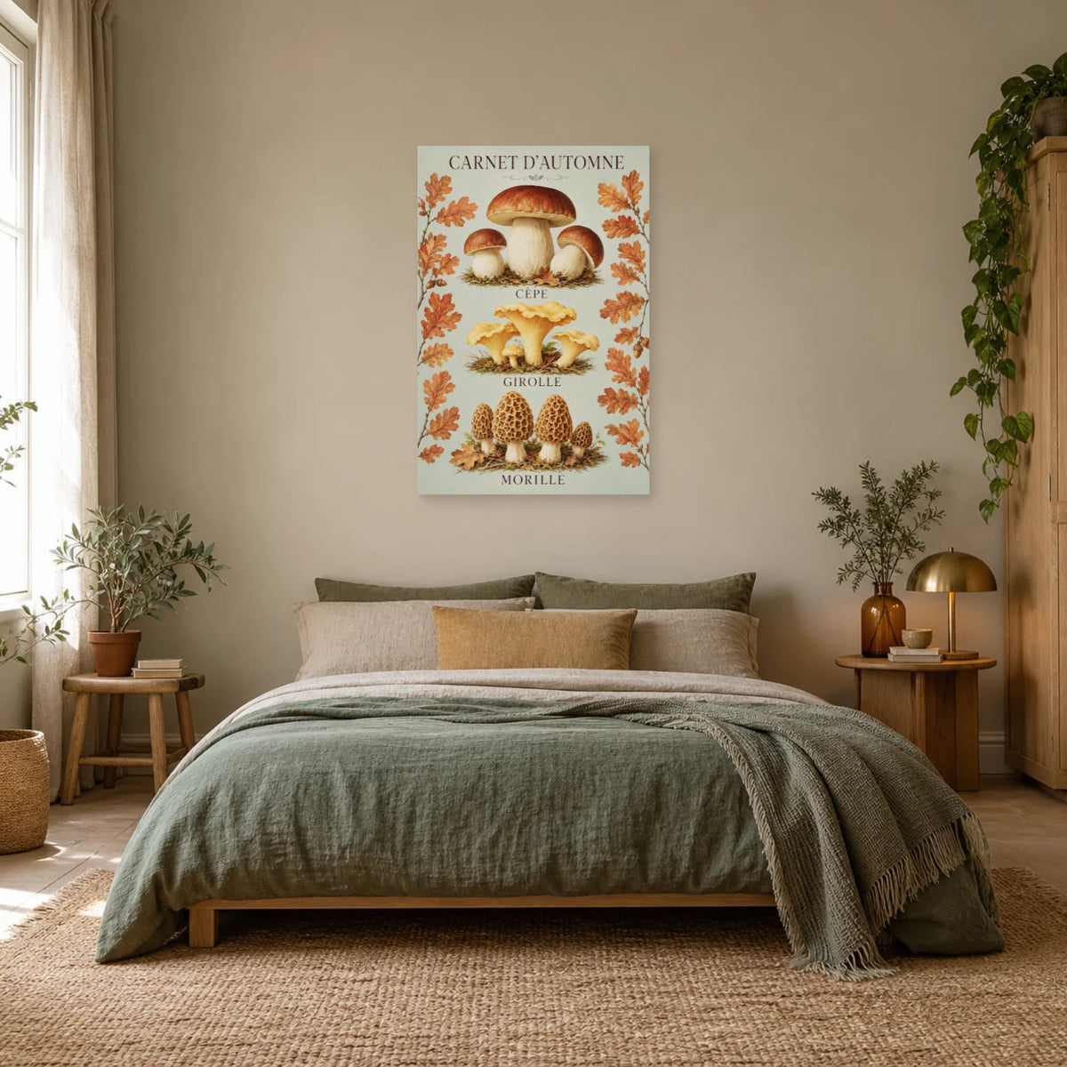 Affiche Champignons – Carnet d’automne dans une chambre - Art Virtuoso