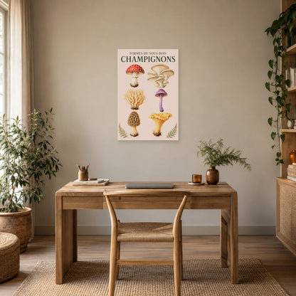 Affiche Champignons – Formes du sous-bois dans un bureau - Art Virtuoso
