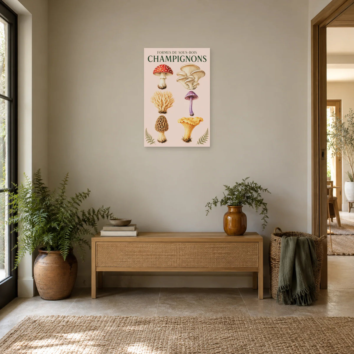 Affiche Champignons – Formes du sous-bois dans une entrée ou un couloir - Art Virtuoso