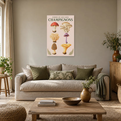 Affiche Champignons – Formes du sous-bois dans un salon - Art Virtuoso