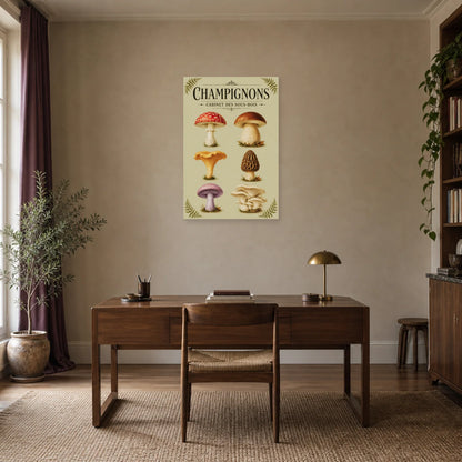Affiche Champignons – Cabinet des sous-bois dans un bureau - Art Virtuoso