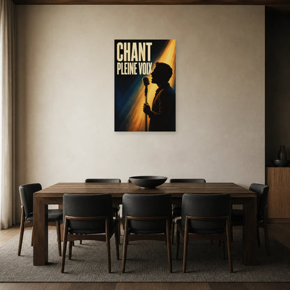 Affiche Chanteur - Pleine voix dans une salle à manger - Art Virtuoso