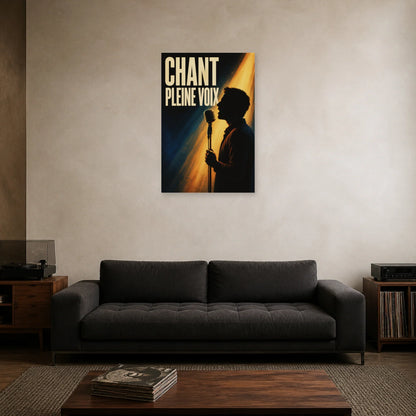 Affiche Chanteur - Pleine voix dans un salon - Art Virtuoso