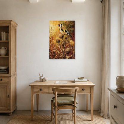 Affiche Chardonneret élégant parmi les chardons dans un bureau - Art Virtuoso