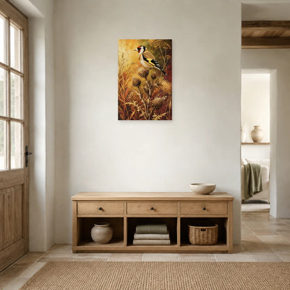 Affiche Chardonneret élégant parmi les chardons dans une entrée ou un couloir - Art Virtuoso