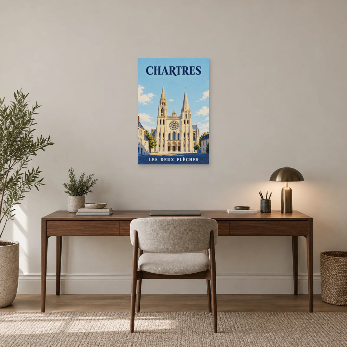 Affiche Chartres - Les deux flèches dans un bureau - Art Virtuoso