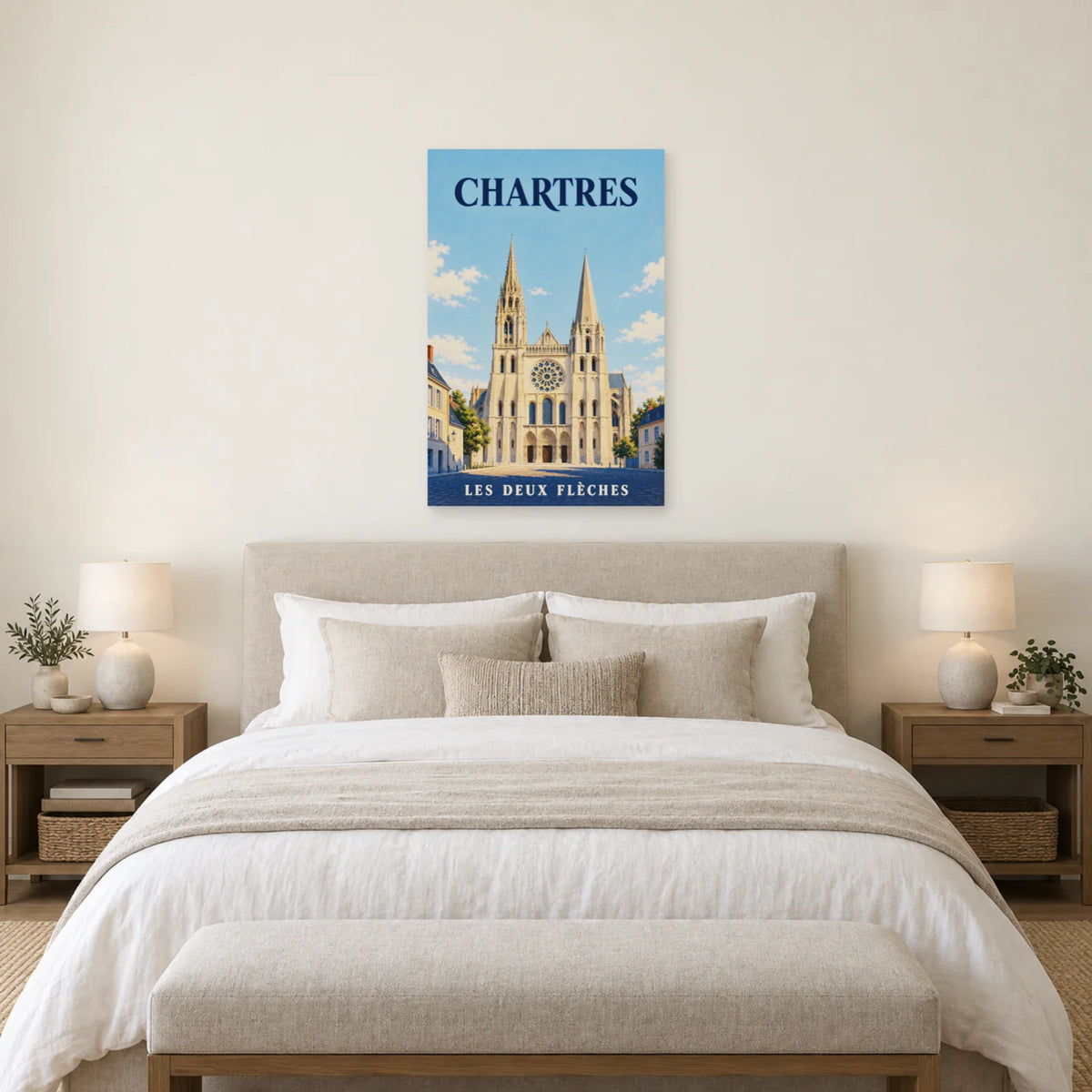 Affiche Chartres - Les deux flèches dans une chambre - Art Virtuoso