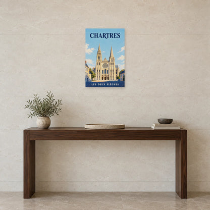 Affiche Chartres - Les deux flèches dans une entrée ou un couloir - Art Virtuoso