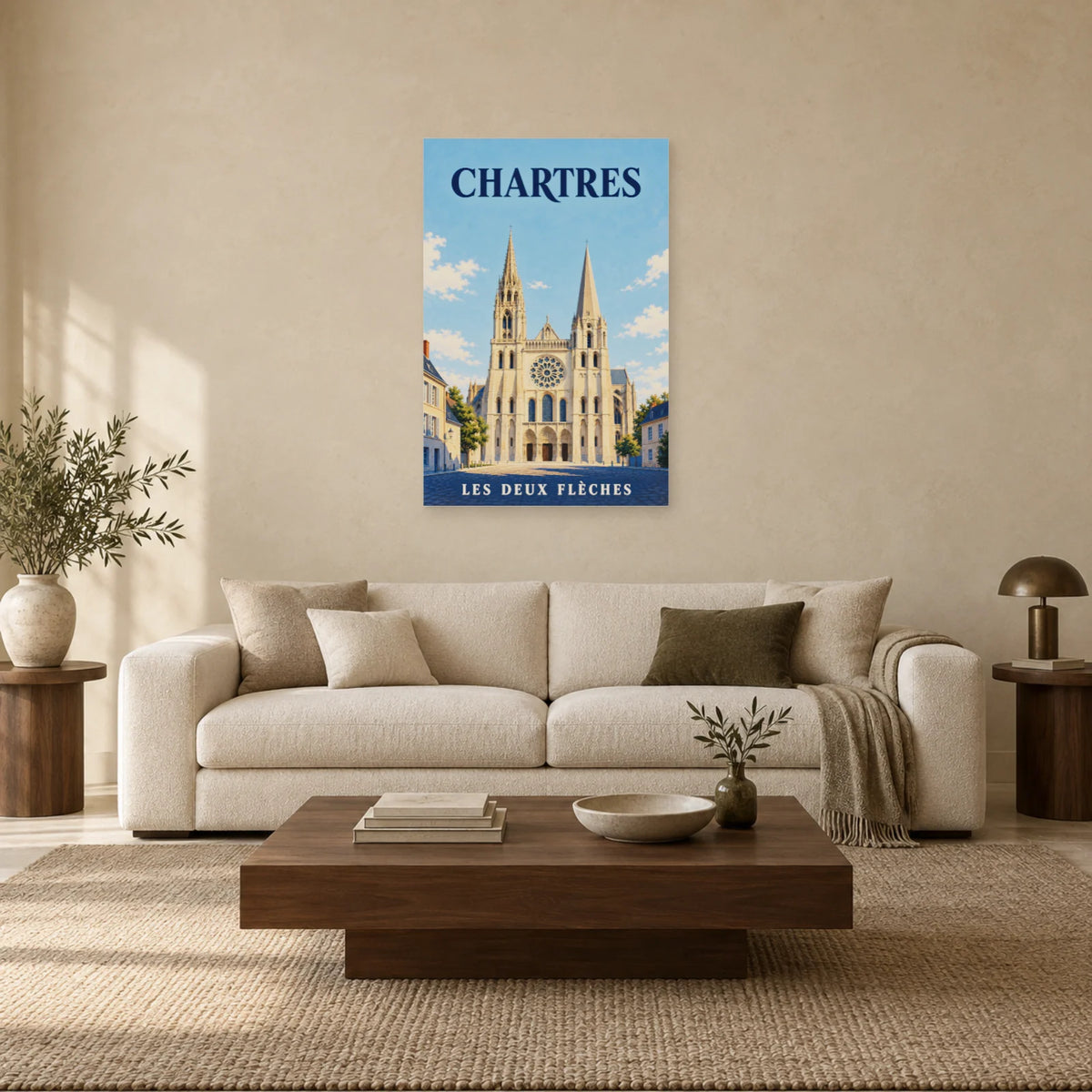 Affiche Chartres - Les deux flèches dans un salon - Art Virtuoso