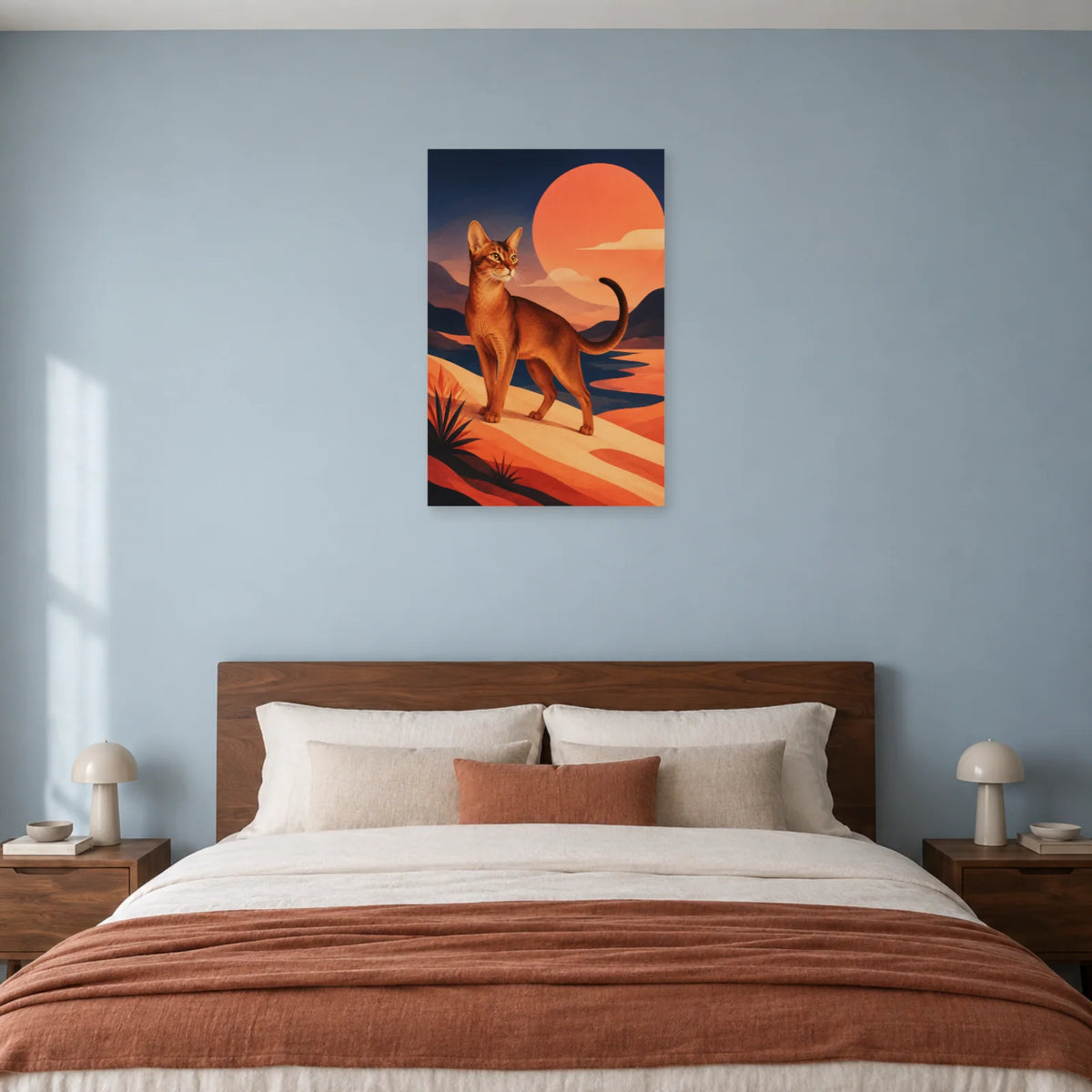 Affiche Chat Abyssin – Élan terracotta dans une chambre - Art Virtuoso