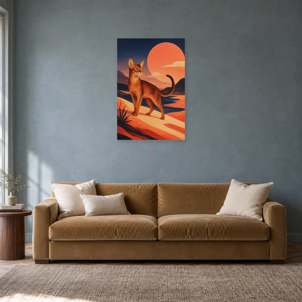 Affiche Chat Abyssin – Élan terracotta dans un salon - Art Virtuoso
