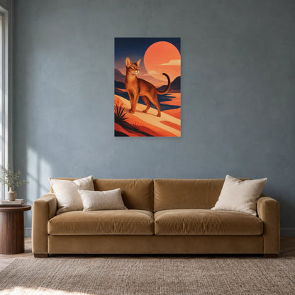 Affiche Chat Abyssin – Élan terracotta dans un salon - Art Virtuoso