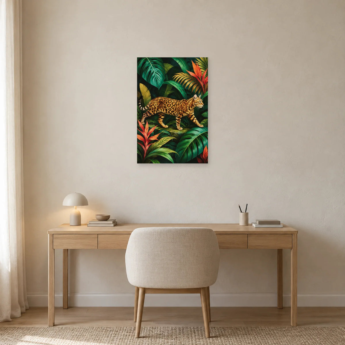 Affiche Chat Bengal – Jungle graphique dans un bureau - Art Virtuoso