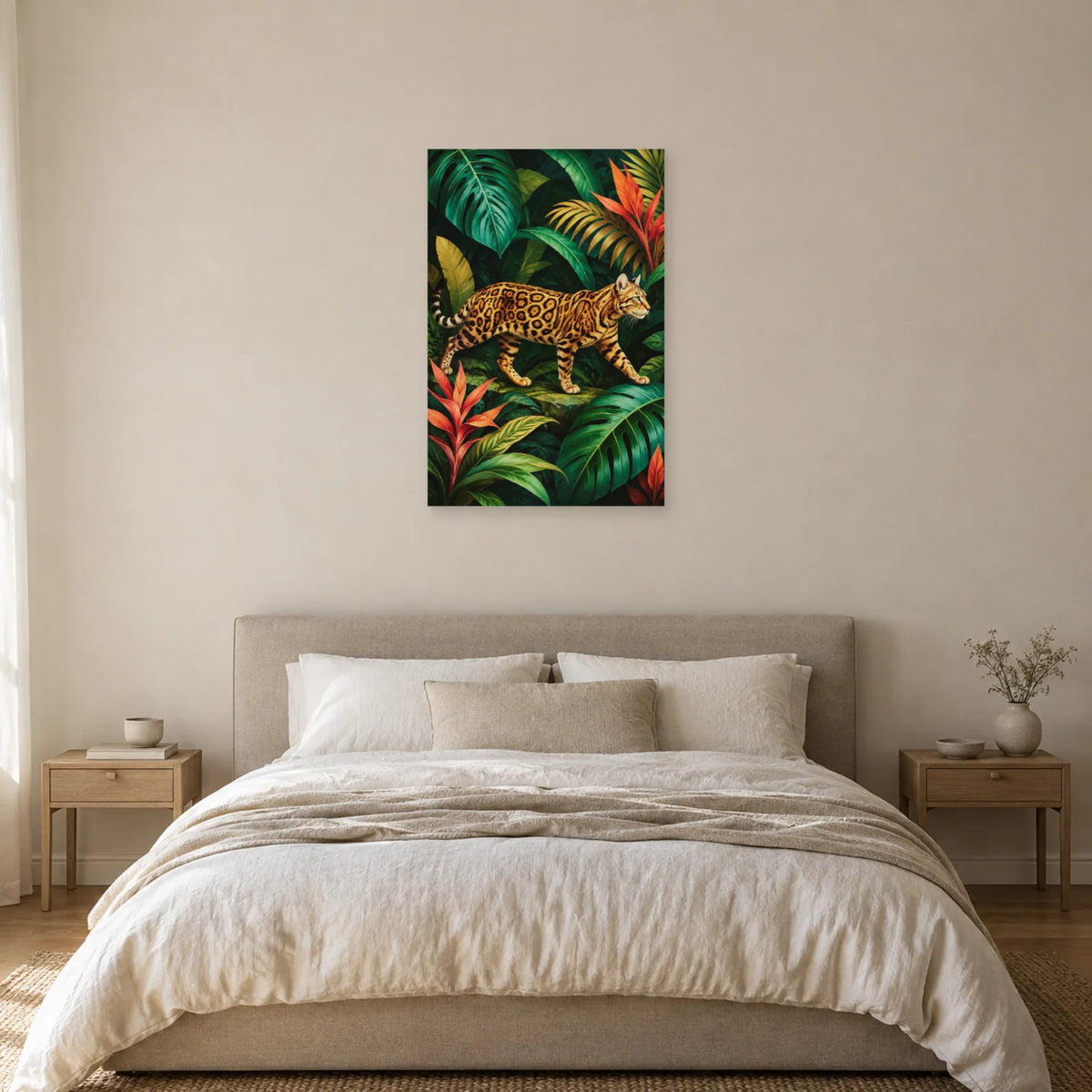 Affiche Chat Bengal – Jungle graphique dans une chambre - Art Virtuoso