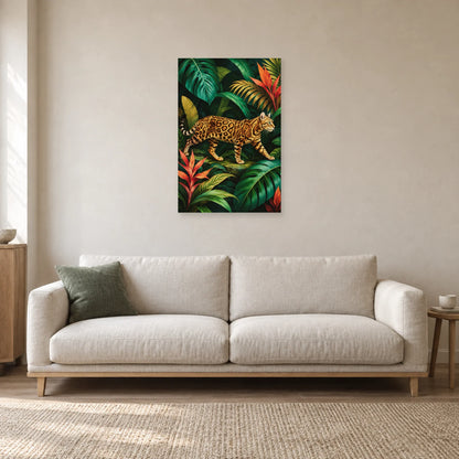 Affiche Chat Bengal – Jungle graphique dans un salon - Art Virtuoso